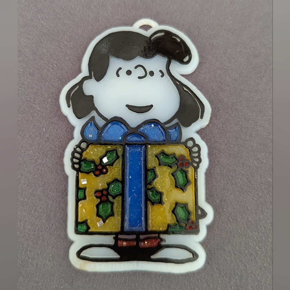 Vintage 1952 Lucy Van Pelt Christmas Ornament Gift Peanuts Tree Painted Plastic